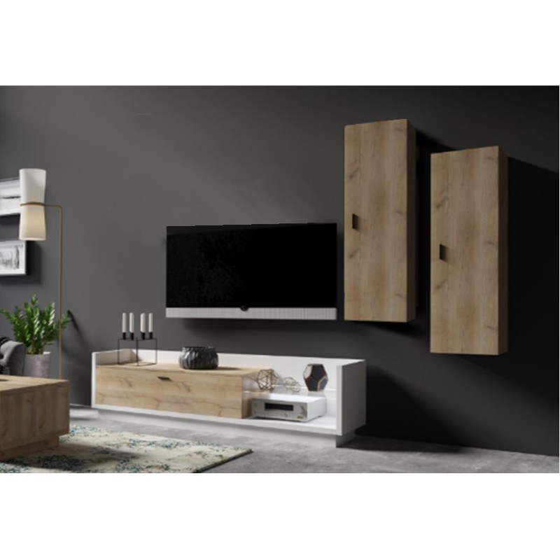 Σύνθεση Talina_ec Λευκό+Kingstone Oak 270x175x48cm