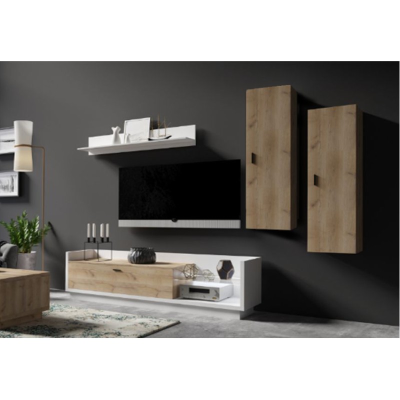 Σύνθεση Talina Λευκό+Kingstone Oak 270x175x48cm