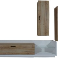 Σύνθεση Talina_ec Λευκό+Kingstone Oak 270x175x48cm