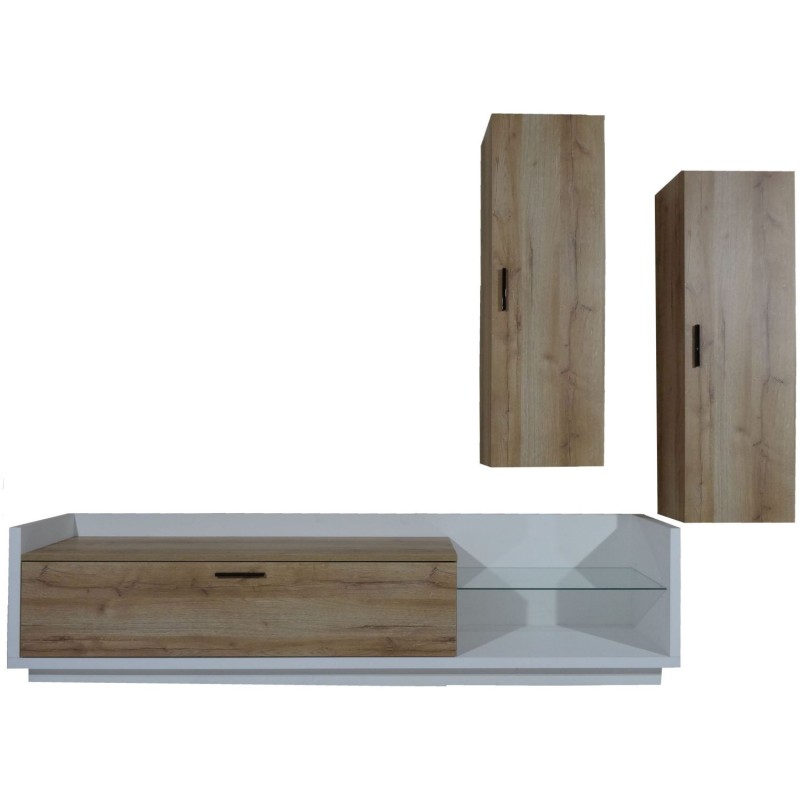 Σύνθεση Talina_ec Λευκό+Kingstone Oak 270x175x48cm