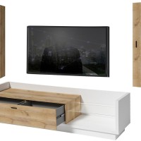 Σύνθεση Talina_ec Λευκό+Kingstone Oak 270x175x48cm