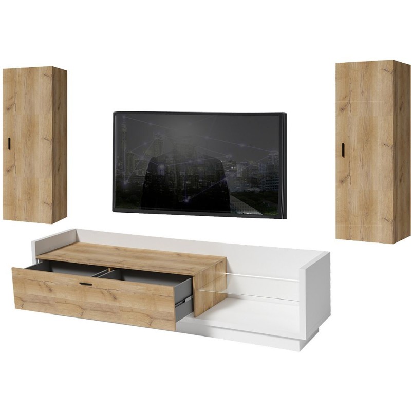 Σύνθεση Talina_ec Λευκό+Kingstone Oak 270x175x48cm