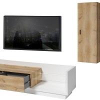 Σύνθεση Talina_ec Λευκό+Kingstone Oak 270x175x48cm