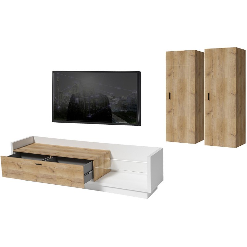 Σύνθεση Talina_ec Λευκό+Kingstone Oak 270x175x48cm