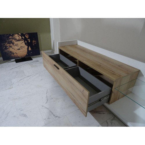 Σύνθεση τοίχου Talina Λευκό+Kingstone Oak 270x175x48cm