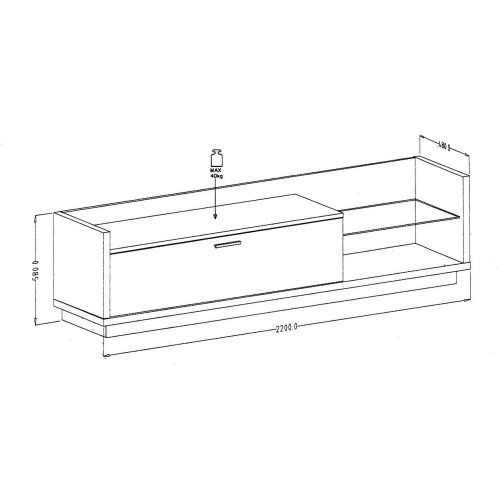 Σύνθεση τοίχου Talina_ec Λευκό+Kingstone Oak 270x175x48cm