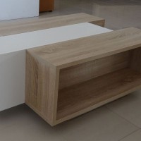 Τραπεζάκι Raylie-1 Φυσικό+Λευκό 90x41x75cm