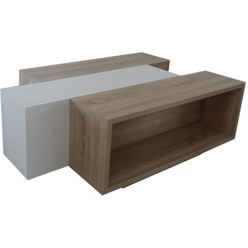 Τραπεζάκι Raylie-2 Φυσικό+Λευκό Μ110xΥ41xΠ75cm
