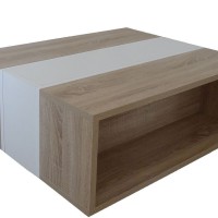 Τραπεζάκι Raylie-1 Φυσικό+Λευκό 90x41x75cm