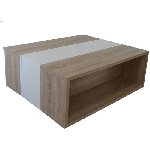 Τραπεζάκι Raylie-1 Φυσικό+Λευκό 90x41x75cm