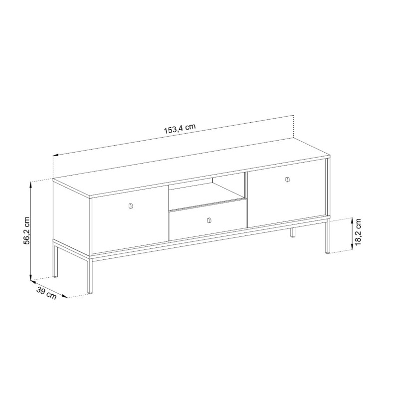 Έπιπλο τηλεόρασης Mono Μπεζ 153x56x39cm