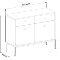 Μπουφές Mono χρώμα Μπλε 104x83x39cm