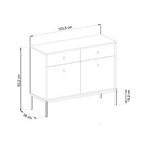 Μπουφές Mono με συρτάρια Μπλε 104x83x39cm
