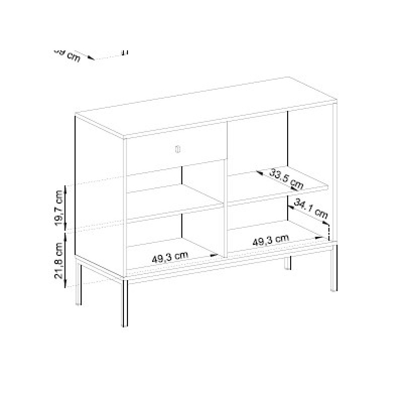 Μπουφές Mono χρώμα Μπλε 104x83x39cm