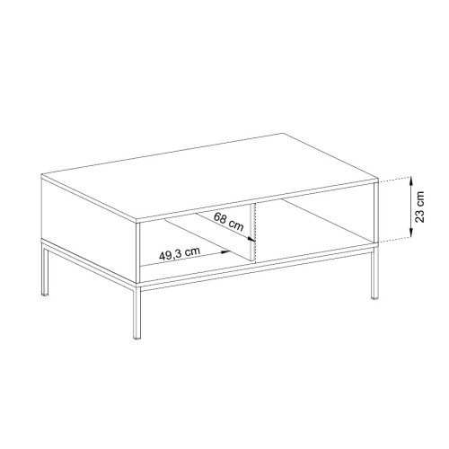 Τραπεζάκι Mono Μπεζ + Χρυσό 103x46x68cm