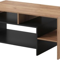 Τραπεζάκι Alva Ανθρακί+ φυσικό golden craft 120x53x60cm