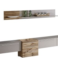 Σύνθεση τοίχου Binz-2 Γραφίτης+Βασάλτης 300x206x43-37cm