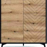 Μπουφές Diamond Ανθρακί+Evoke 104x119x39cm