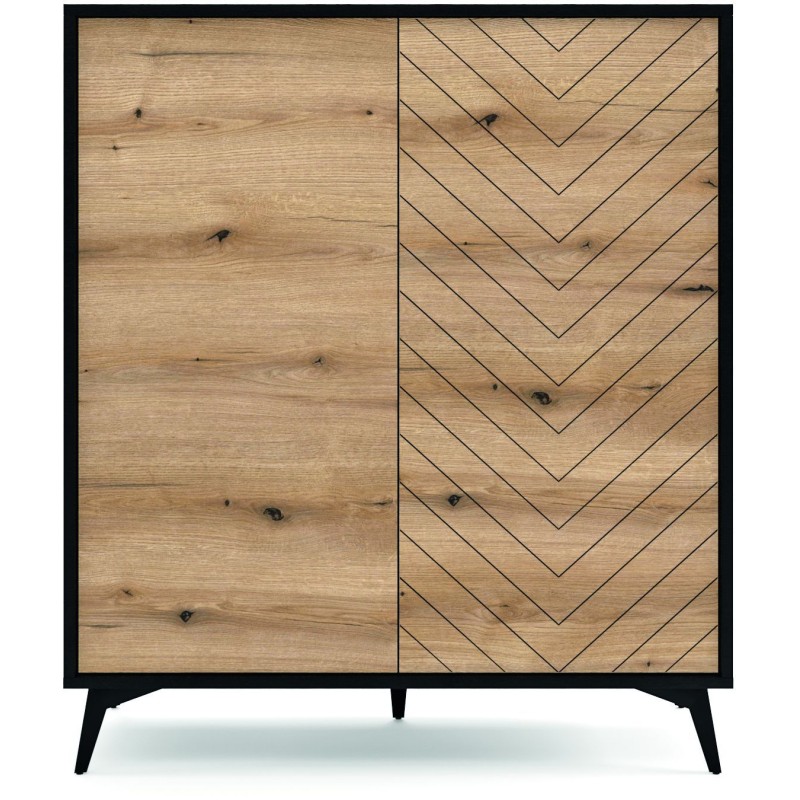 Μπουφές Diamond Ανθρακί+Evoke 104x119x39cm