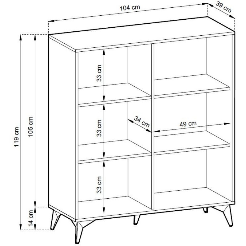 Μπουφές Diamond Ανθρακί+Evoke 104x119x39cm