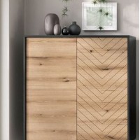 Μπουφές Diamond Ανθρακί+Evoke 104x119x39cm