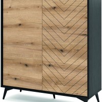 Μπουφές Diamond Ανθρακί+Evoke 104x119x39cm