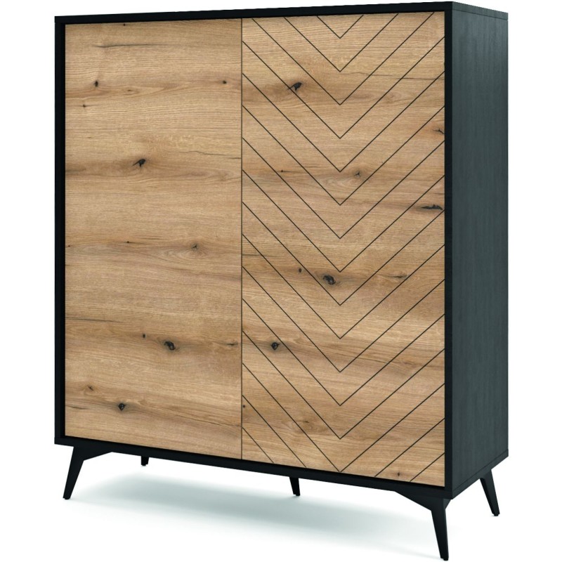 Μπουφές Diamond Ανθρακί+Evoke 104x119x39cm