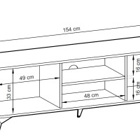 Έπιπλο τηλεόρασης Diamond Ανθρακί+Evoke 154x50x39