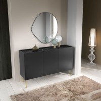 Μπουφές Harmony ανθρακί+Μάρμαρο 144x37x83cm
