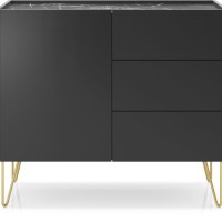 Μπουφές Harmony ανθρακί+Μάρμαρο 97x37x83cm