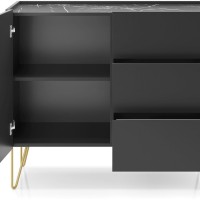 Μπουφές Harmony ανθρακί+Μάρμαρο 97x37x83cm