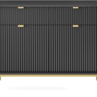 Μπουφές Nova Ανθρακί+χρυσό 104x39x83cm