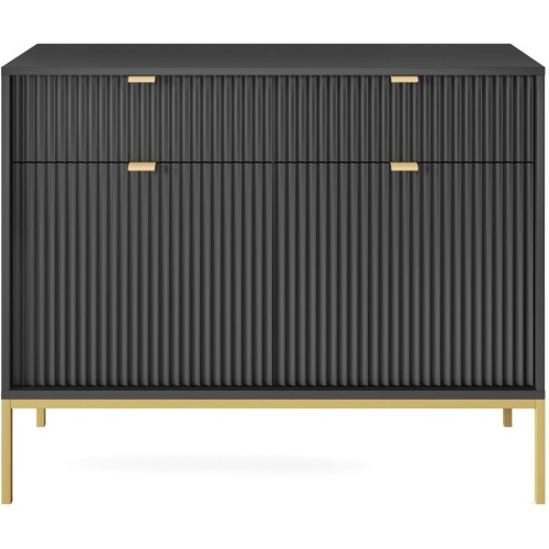 Μπουφές Nova Ανθρακί+χρυσό 104x39x83cm