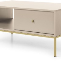 Τραπεζάκι Mono Μπεζ + Χρυσό 103x46x68cm