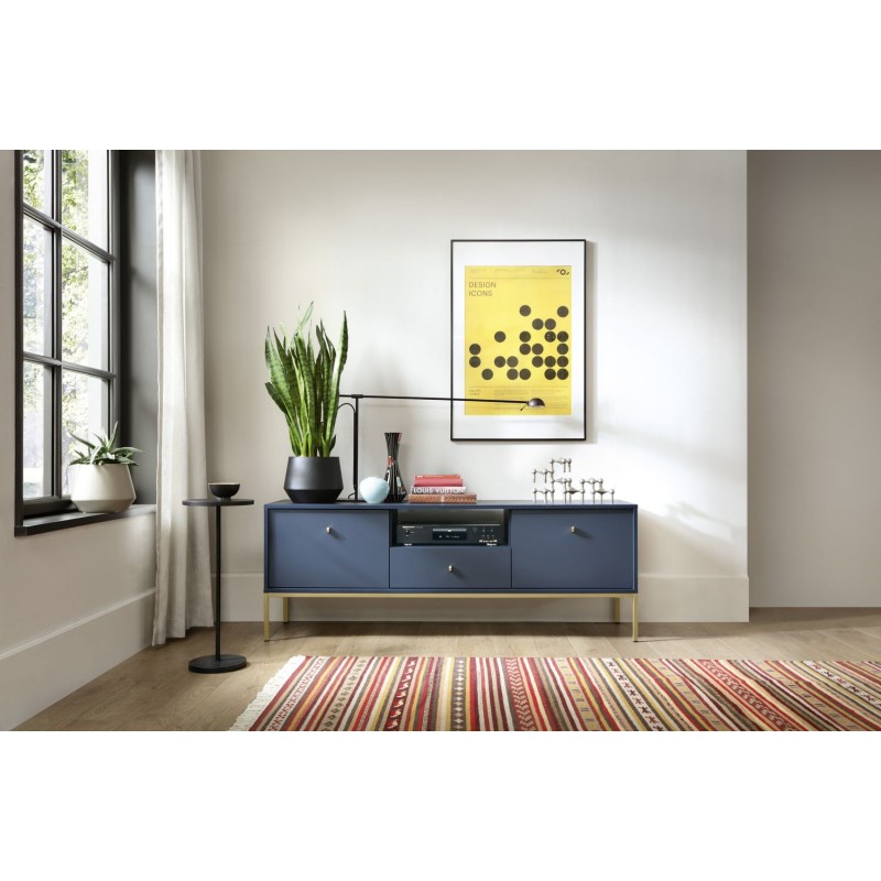 Έπιπλο τηλεόρασης Mono μπλε + χρυσό 153,4x56,2x39cm