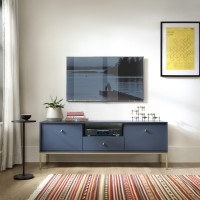 Έπιπλο τηλεόρασης Mono μπλε + χρυσό 153,4x56,2x39cm