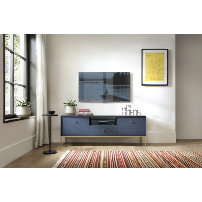 Έπιπλο τηλεόρασης Mono μπλε + χρυσό 153,4x56,2x39cm