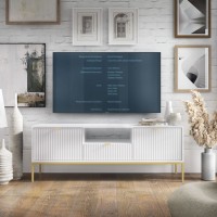Έπιπλο τηλεόρασης Nova Λευκό+χρυσό 154x39x56cm