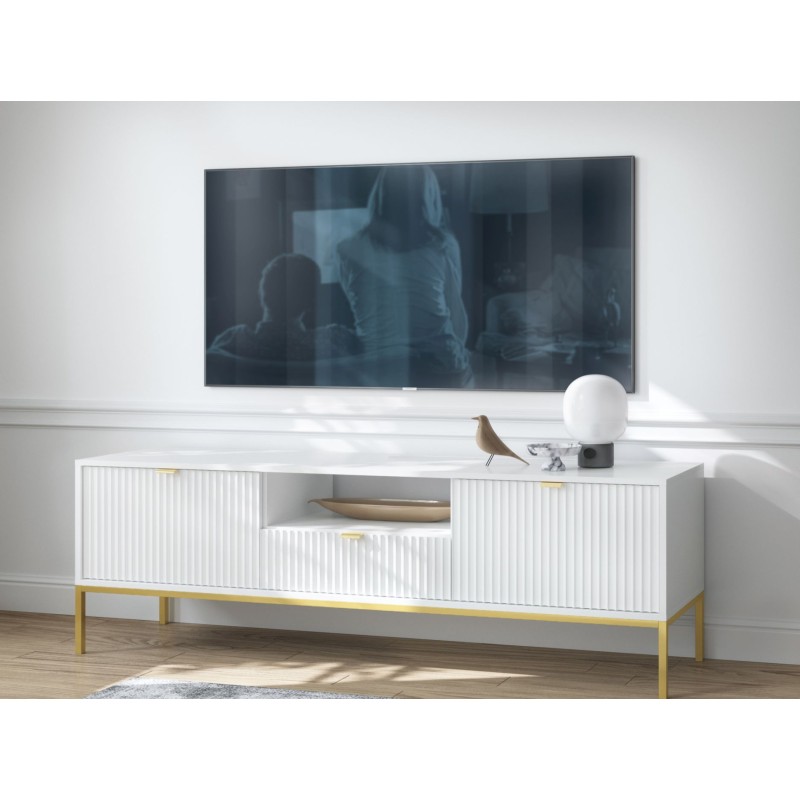 Έπιπλο τηλεόρασης Nova Λευκό+χρυσό 154x39x56cm