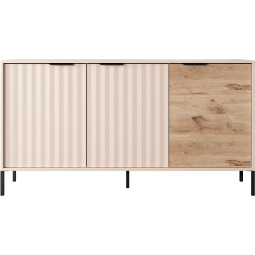 Μπουφές Rave Μπεζ+φυσικό Viking 153x82x40cm
