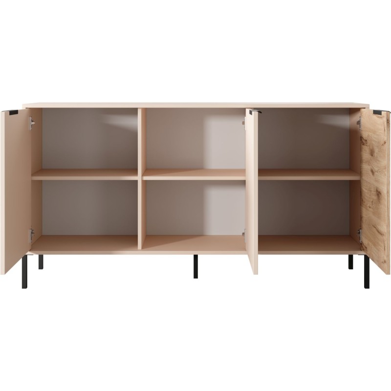 Μπουφές Rave Μπεζ+φυσικό Viking 153x82x40cm