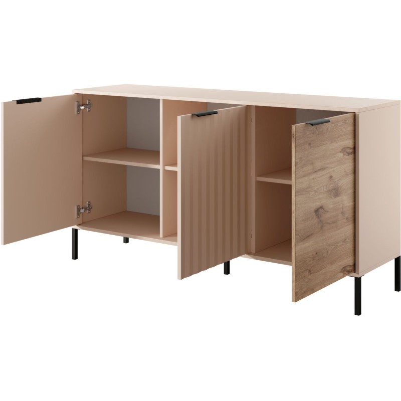 Μπουφές Rave Μπεζ+φυσικό Viking 153x82x40cm