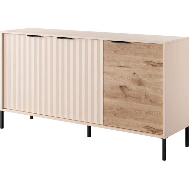 Μπουφές Rave Μπεζ+φυσικό Viking 153x82x40cm