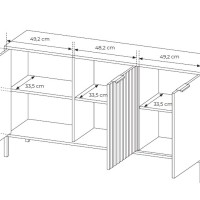 Μπουφές Rave Μπεζ+φυσικό Viking 153x82x40cm