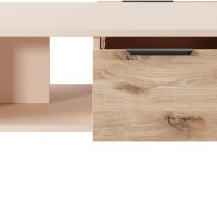 Τραπεζάκι Rave με συρτάρια Μπεζ+φυσικό Viking 97x45x60cm