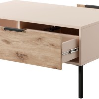 Τραπεζάκι Rave με συρτάρια Μπεζ+φυσικό Viking 97x45x60cm