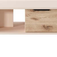 Τραπεζάκι Rave με συρτάρια Μπεζ+φυσικό Viking 97x45x60cm