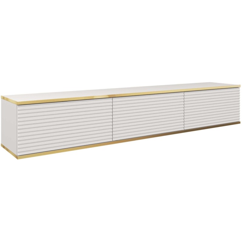 Κρεμαστό έπιπλο τηλεόρασης ORO_MDF Λευκό 175x30x32cm
