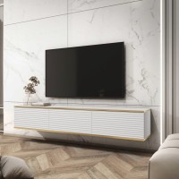 Κρεμαστό έπιπλο τηλεόρασης ORO_MDF Λευκό 175x30x32cm