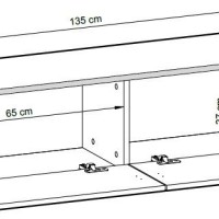 Κρεμαστό έπιπλο τηλεόρασης ORO_MDF ανθρακί 135x30x32cm